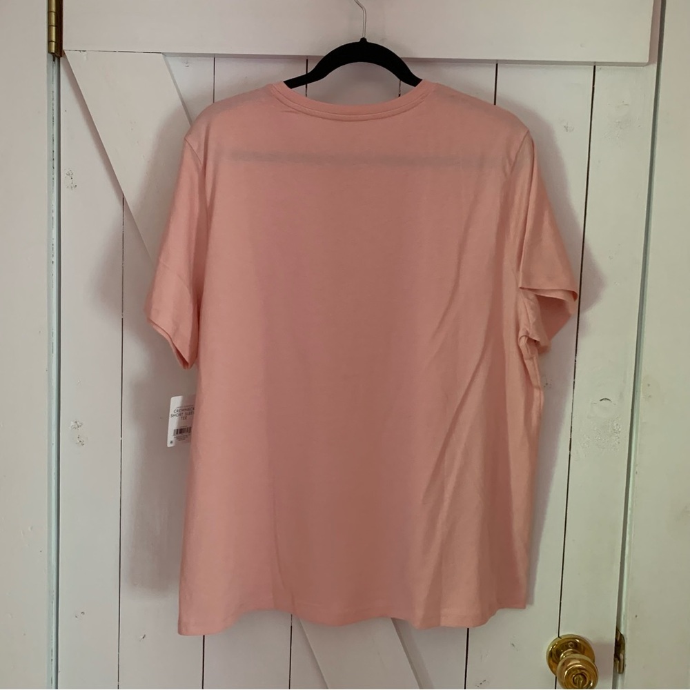 Crew Neck T-Shirt Workout Tee Casual Tee Peach Color Women's XXL - Picture 5 of 5